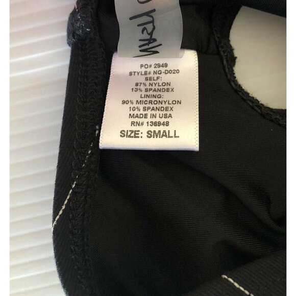 Nasty Gal Womens Black Striped Low Back V-Neck What's Line Yours Swimsuit Size S - Picture 7 of 10